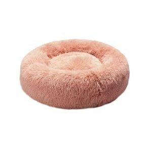 Pet Bed Cat Dog Donut Nest Calming Kennel Cave Deep Sleeping Pink-M
