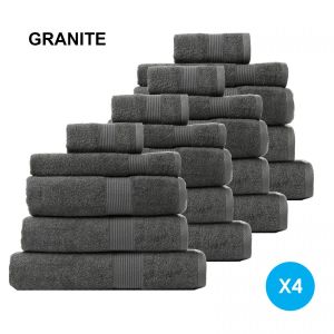 20 Pc Cotton Bamboo Towel Bundle Set 450GSM Luxury Absorbent - Granite