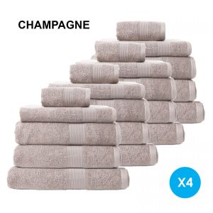 20Pc Cotton Bamboo Towel Bundle Set 450GSM Luxurious - Champagne