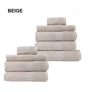 9 Pc Cotton Bamboo Towel Bundle Set 450GSM Luxurious - Beige