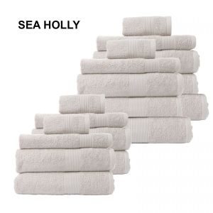 18 Piece Cotton Bamboo Towel Bundle Set 450GSM Luxurious - Sea Holly