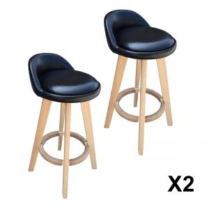 2x Phoenix Black Chairs Kitchen Dining Chair Bar Stool Black