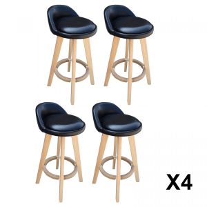 4x Phoenix Black Chairs Kitchen Dining Chair Bar Stool Black