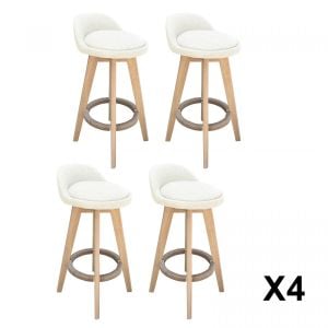 Phoenix Barstool Kitchen Dining Chair - 4pk- Cream