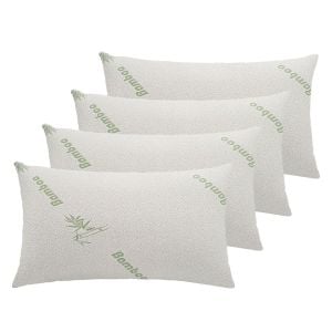 4x Large Bamboo Blend Memory Foam Pillows 45 x 75cm