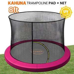 Kahuna 8ft Trampoline Pad and Net - Pink