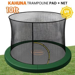 Kahuna 10ft Trampoline Pad and Net - Green