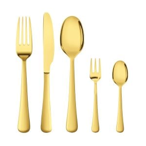 Stainless Steel Cutlery Set Knife Fork Spoon Gold Tableware 30PCS