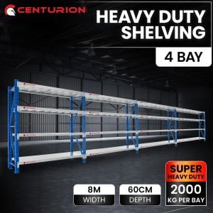 Centurion Pro 4 Bay 8M Wide Heavy Duty Shelving 2000kg