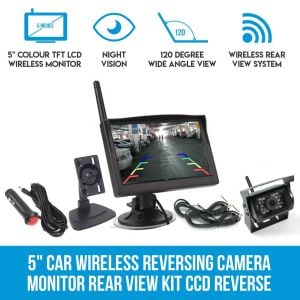 5In Car Wireless Reversing Camera Monitor Rear View Kit