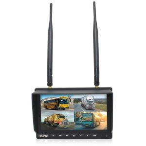 4ch Digital Wireless 7in Quad Monitor Splitscreen DVR 12V 24V 2.4ghz