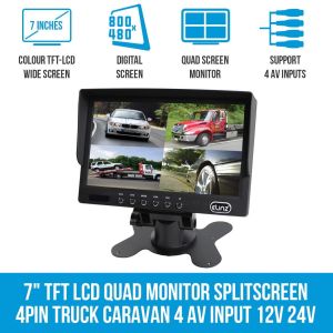 Elinz 7In Monitor Hd 12v/24v With 2 Av Inputs 4pin Advanced