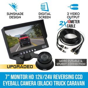 Elinz 7In Monitor Hd 12v/24v Reversing Ccd Eyeball Camera