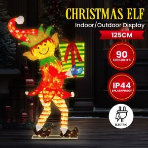 Christabelle 1.2m Christmas Elf Display Indoor Outdoor with LED Lights Decoration