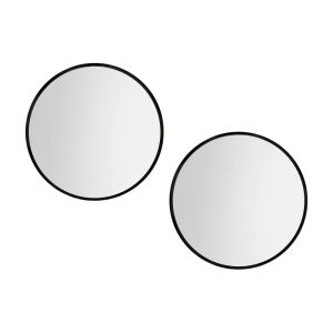 2 Wall Mirror Makeup 60cm Home Decor Framed Mirrors Bathroom Round Black