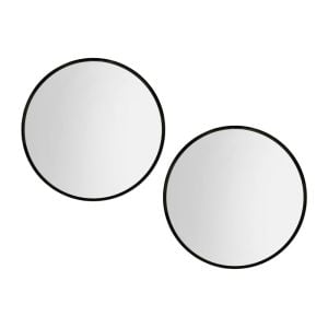 2 Wall Mirror Makeup 70cm Home Decor Framed Mirrors Bathroom Round Black