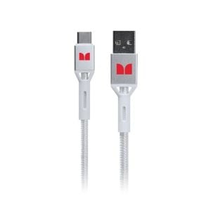 Monster USB-C to USB-A Braided Cable - White 1.2m