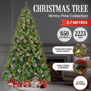 Christabelle 9ft Christmas Tree with Twinkle Lights Wintry Pine
