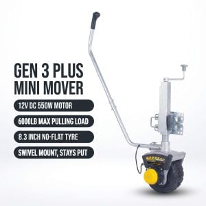Novawinch Mini Mover Gen 3 Plus Motorised Jockey Wheel 12V 550W Electric Caravan Trailer Mover with Swivel Mount 6000lb