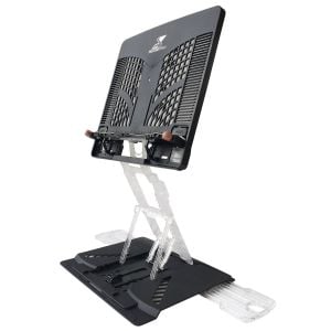Adjustable Laptop Stand Foldable Tablet Book Holder - Black