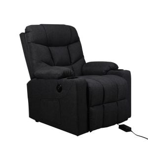 Recliner Chair Electric Lift  Armchair Lounge Fabric Sofa USB Charge Black