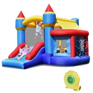 Multifunctional Backyard Inflatable Bounce House w/ Slide with Blower
