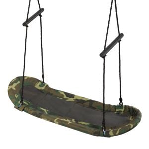 Outdoor Platform Swing With Soft Handles And Adjustable Height