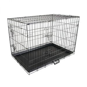 30in Foldable Metal Wire Dog Cage with Removable Tray