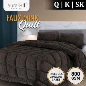 Laura Hill 800GSM Faux Mink Quilt Comforter Doona