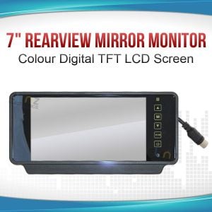 Elinz 7in Rearview Mirror Monitor 12v 24v 3 Av Inputs 4pin Advanced