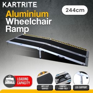 Kartrite Folding Aluminium Wheelchair Ramp 8FT Portable Mobility Access Ramp
