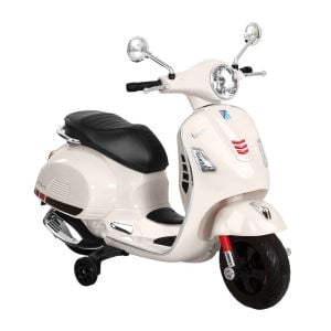 Kids Electric Ride On Car Motorcycle Motorbike Vespa Licensed Gts White