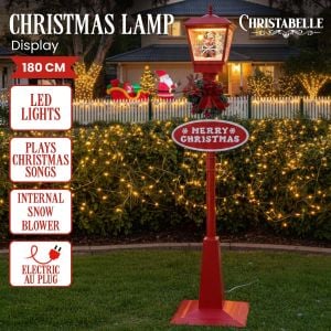 Christabelle 1.8m Christmas Lamp Post Outdoor Display Decoration LED Lights Front Yard Lawn Statue Ornament Red