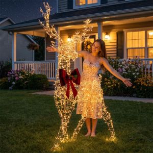 Christabelle 2.1m Christmas Reindeer Statue 800 LED Lights Indoor Outdoor Front Yard Lawn Decoration