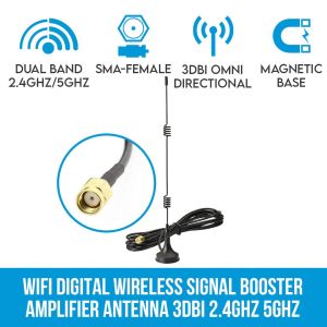 Wifi Wireless Signal Booster Amplifier Antenna SMA Female