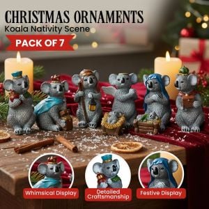 Christabelle 7 Piece Koala Christmas Nativity Scene Christmas Tree Decoration Ornaments