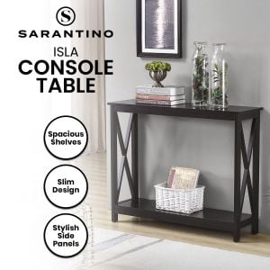 Sarantino Isla X-Frame Console Table - Black