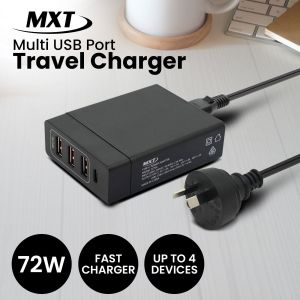 MXT 72W Multi USB Port Travel Charger Station