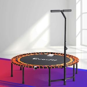 48inch Fitness Foldable Trampoline Jumping Rebounder Home Gym Handrail