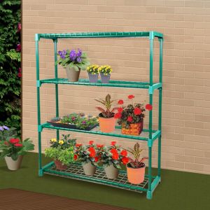 2x Garden Greenhouse Steel Plant Storage Shelving Stand 4 Tier Rack