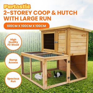 Furtastic 2-Storey Chicken Coop & Rabbit Hutch With Large Run