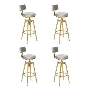 Levede 4x Swivel Bar Stools Kitchen Bar Chair Grey