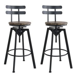 Levede 2x Bar Stool Industrial Adjustable