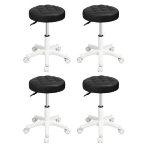Levede 4x Rolling Bar Stool Swivel Salon SPA Chair Black