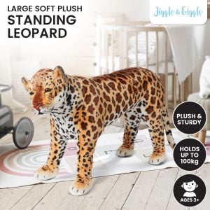 Jiggle & Giggle Large Standing Soft Plush Toy - Leopard