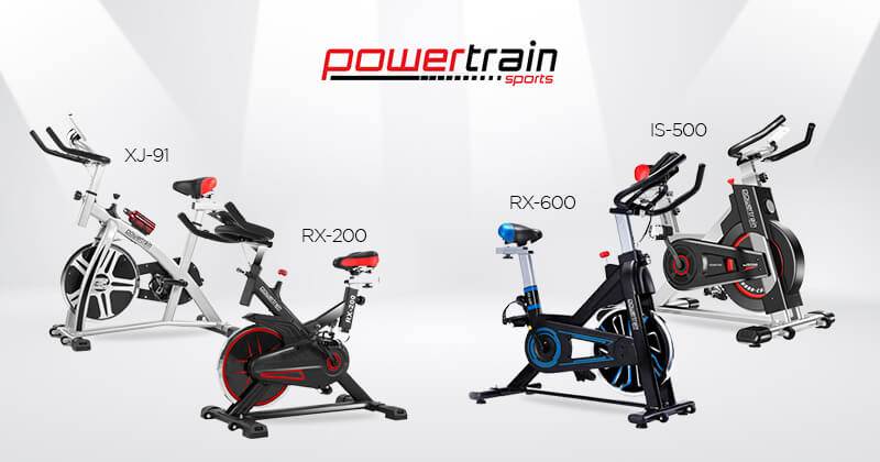 A range of Powertrain bikes four exercise bikes from Powertrain