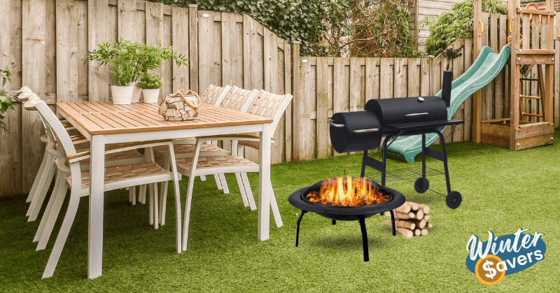 BBQ fire pit in a patio BBQ fire pit in a patio