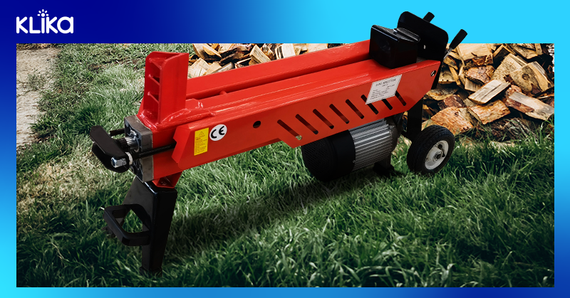 Close up shot of a log splitter