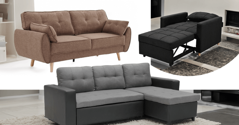 Collage of three Sarantino sofa beds Collage of three Sarantino sofa beds