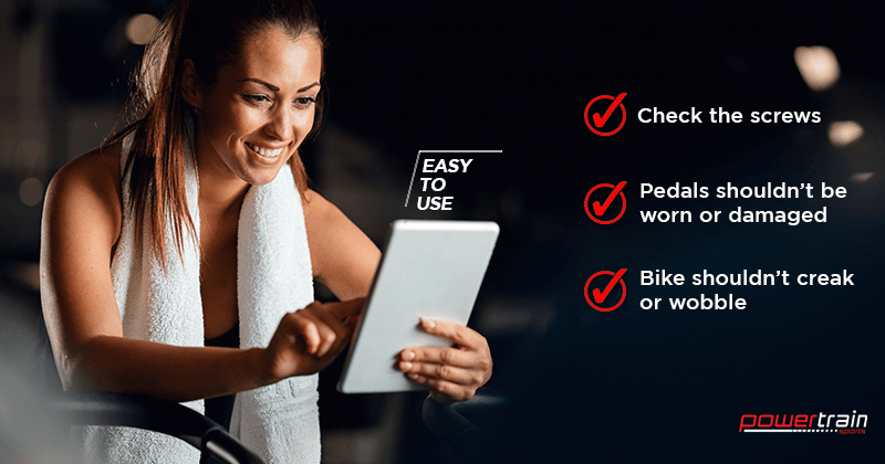 Checklist before your first ride Check the screws, pedals and stability